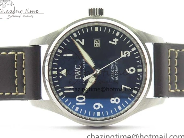 MIROTIME 0406 MARK XVIII Le Petit Prince IW327004 SS FKF 1:1 Best Edition Blue Dial On Brown Leather Strap Trendsetting 7117